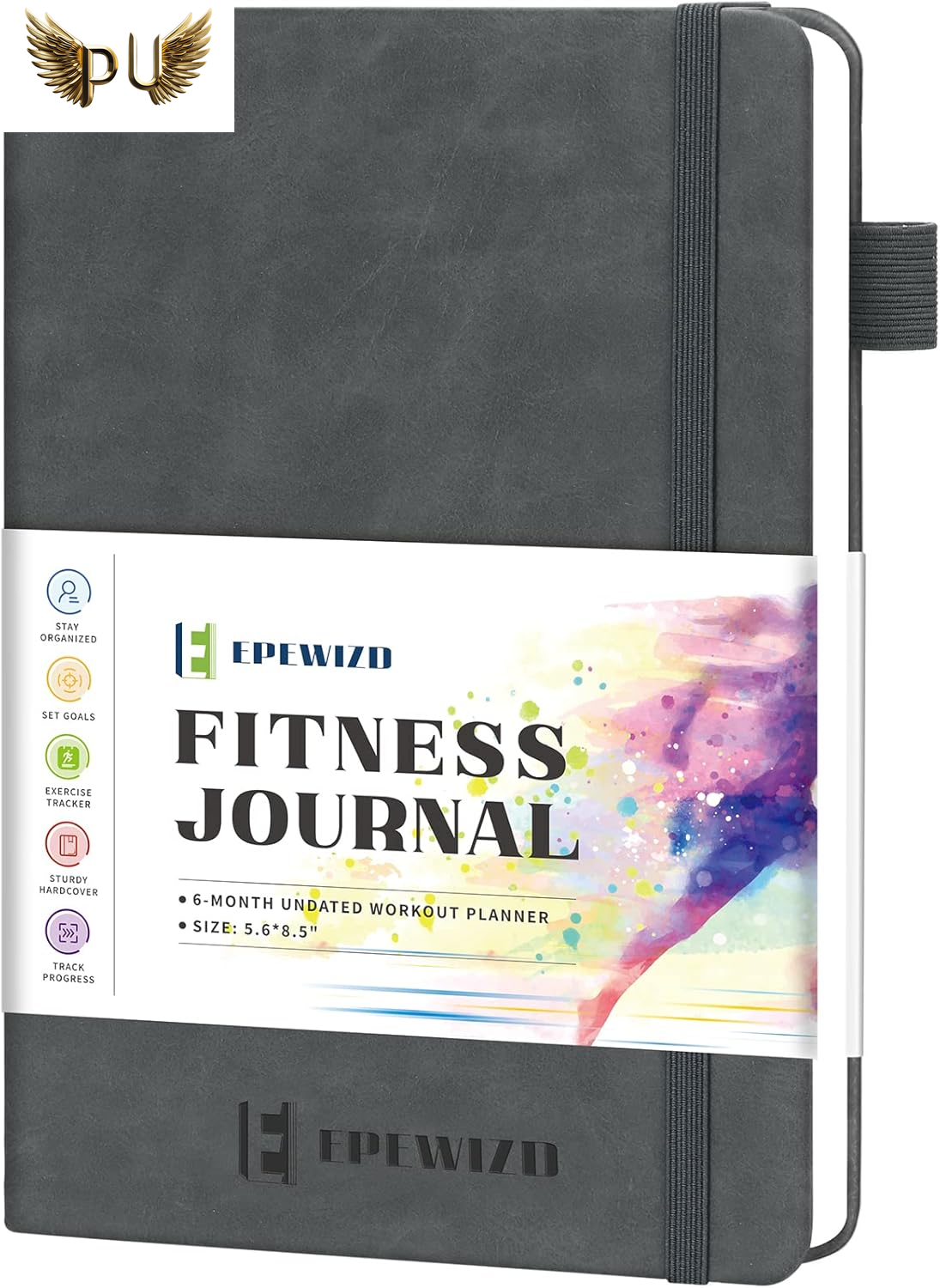 Fitness Journal Hardcover 6- Month Workout Planner Undated Workout Log Book Home Gym Accessories for Women and Man(Green)