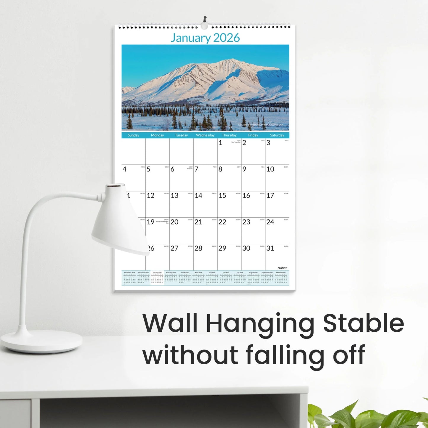 2026 Wall Calendar Large 22.75"X15.5" – 21-Month Vertical Monthly Calendar from October 2025 to June 2027, Extra Large Planner, National Parks Design for Wall Use at Home or Off