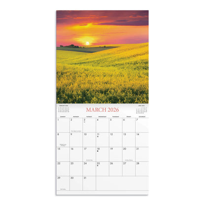 Monthly Calendar (12"X12") Sunsets 12 Month Jan 2026-Dec 2026