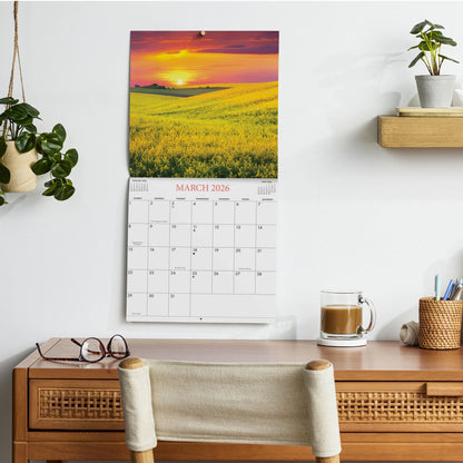Monthly Calendar (12"X12") Sunsets 12 Month Jan 2026-Dec 2026