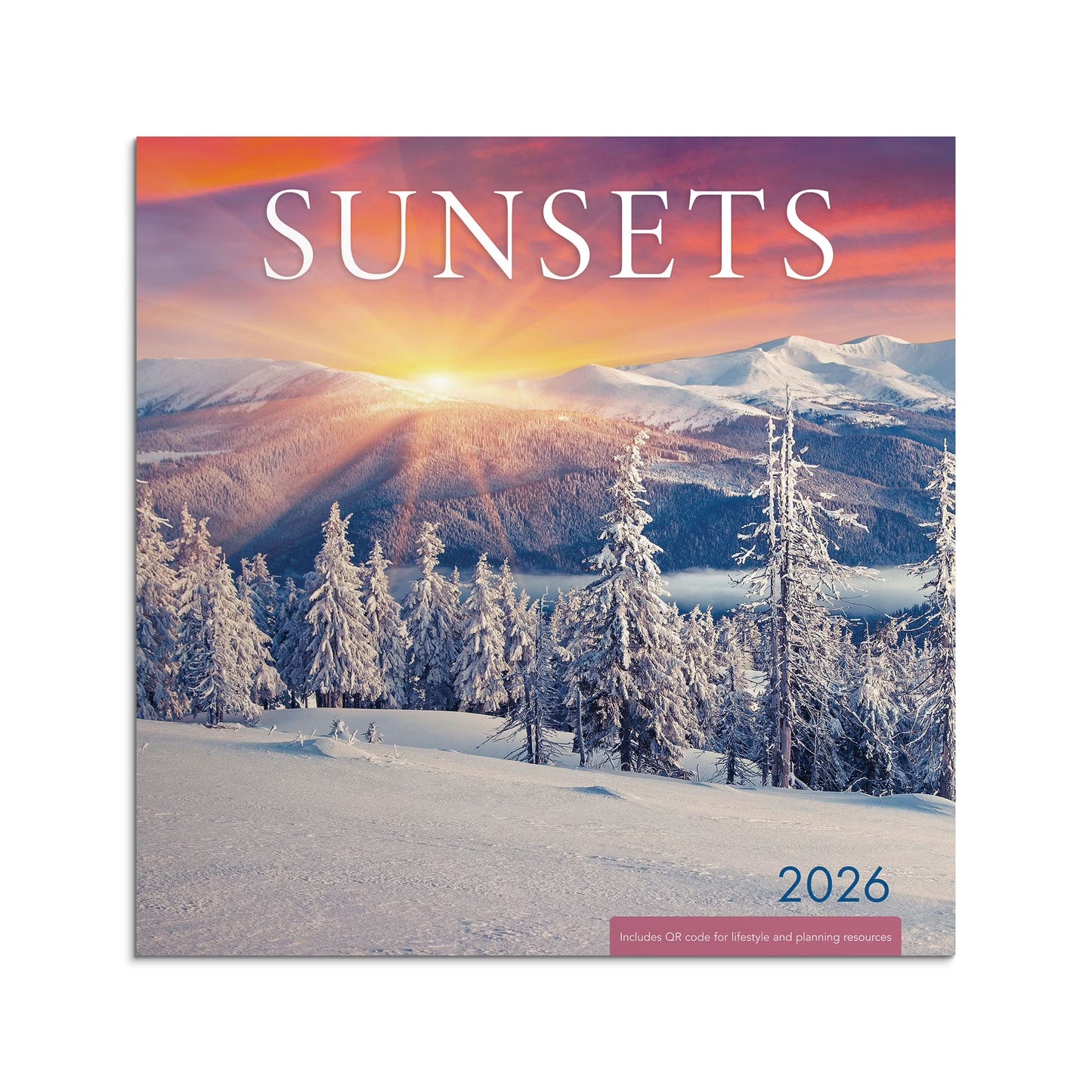 Monthly Calendar (12"X12") Sunsets 12 Month Jan 2026-Dec 2026
