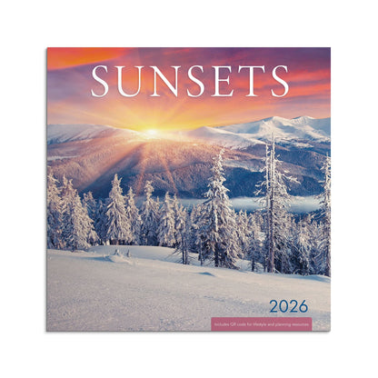 Monthly Calendar (12"X12") Sunsets 12 Month Jan 2026-Dec 2026