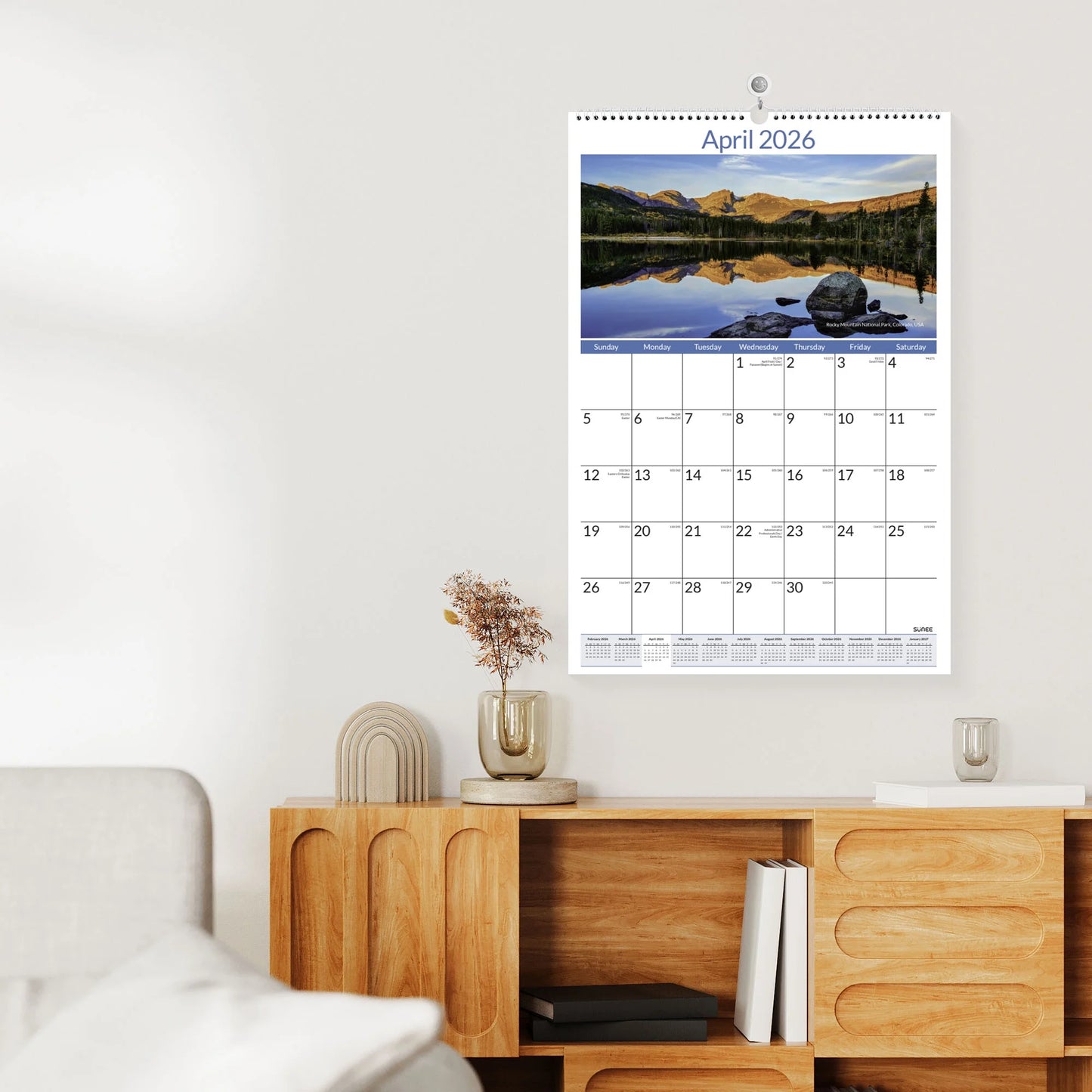 2026 Wall Calendar Large 22.75"X15.5" – 21-Month Vertical Monthly Calendar from October 2025 to June 2027, Extra Large Planner, National Parks Design for Wall Use at Home or Off