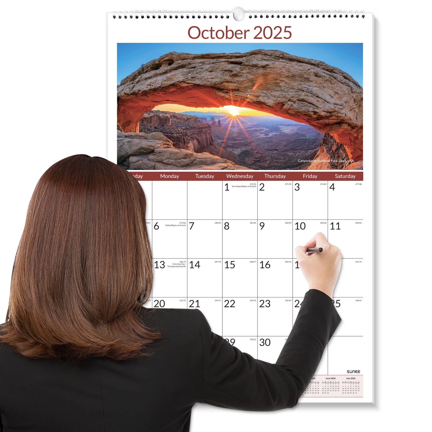 2026 Wall Calendar Large 22.75"X15.5" – 21-Month Vertical Monthly Calendar from October 2025 to June 2027, Extra Large Planner, National Parks Design for Wall Use at Home or Off