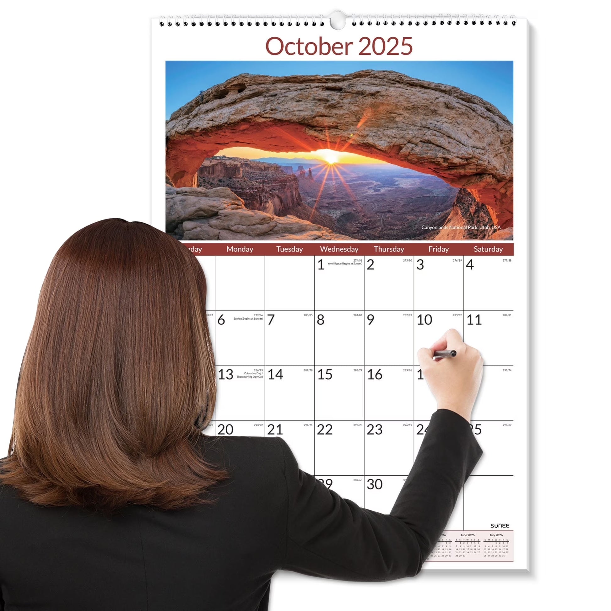 2026 Wall Calendar Large 22.75"X15.5" – 21-Month Vertical Monthly Calendar from October 2025 to June 2027, Extra Large Planner, National Parks Design for Wall Use at Home or Off