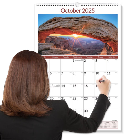 2026 Wall Calendar Large 22.75"X15.5" – 21-Month Vertical Monthly Calendar from October 2025 to June 2027, Extra Large Planner, National Parks Design for Wall Use at Home or Off
